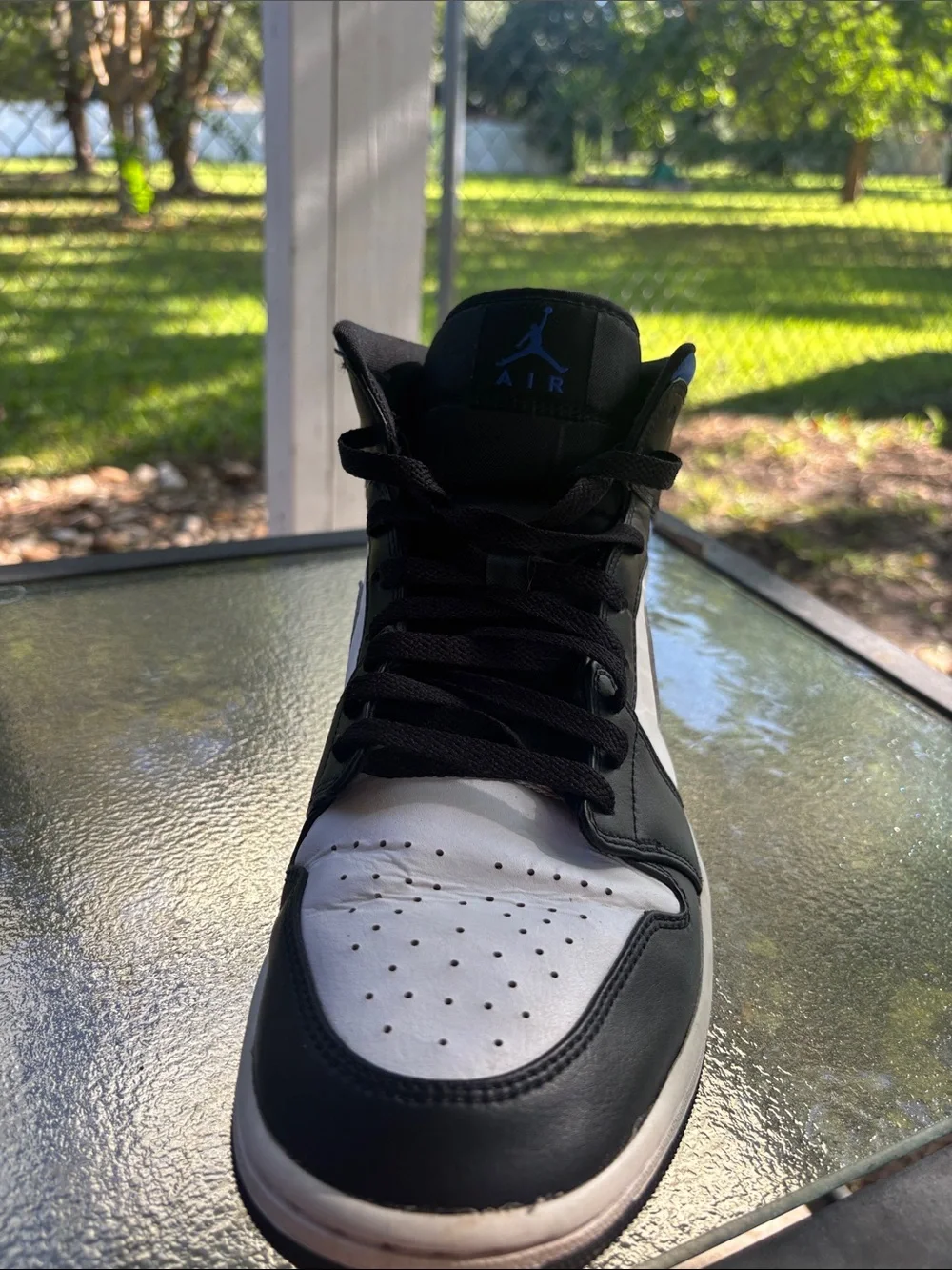 Air Jordan 1 Mid Racer Blue Black White Men’s Size 12 554724-140
